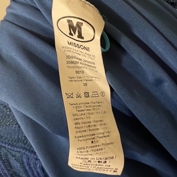 Missoni Collection royal blue knit dress with matching slip NWT (flaw) - Picture 7 of 9